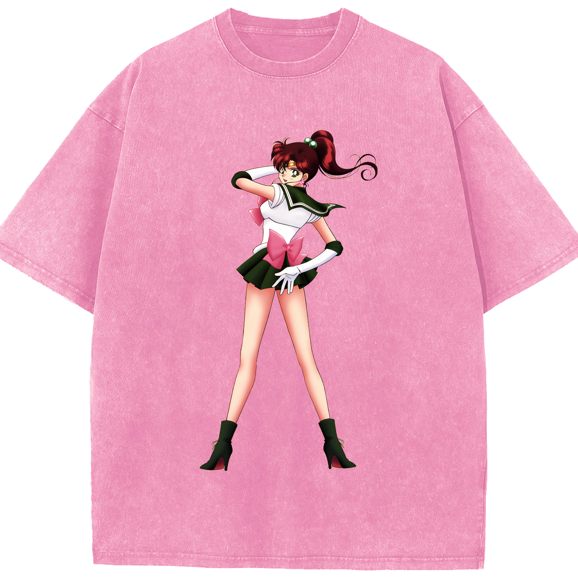 （画像用） 美少女戦士セーラームーン 木野 まこと きの まこと Sailor Moon Kino Makoto （セーラージュピター；Sailor Jupiter） 綿100% ヴィンテージ風 半袖Tシャツ（フロントプリント）